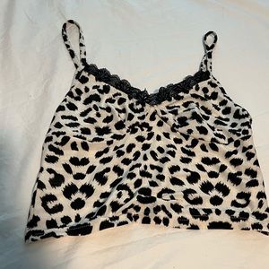 Cheetah print lace tank